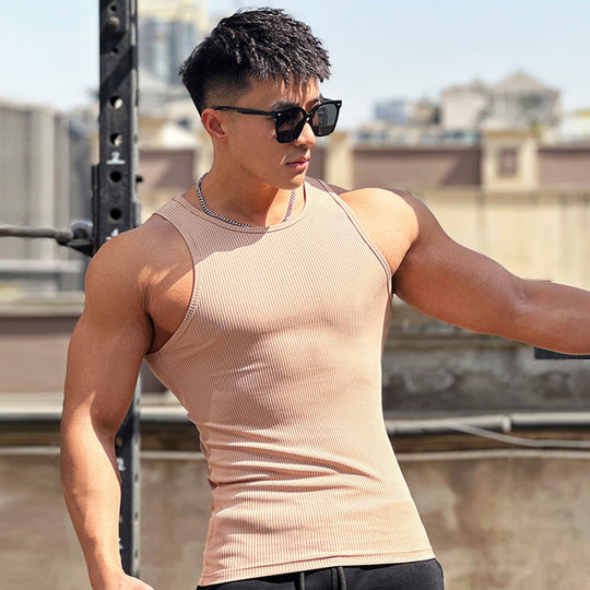 Summer Workout Vest Men's I-shaped Slim Vertical Stripes Fashion Sportswear Breathable Training Sleeveless Just NoNy