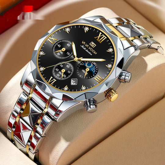 Stylish Tungsten Steel Men's Quartz Watch-justnony
