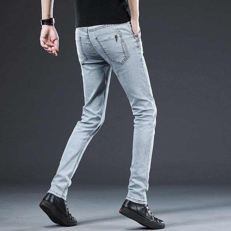 Jeans Men's Korean-style Slim Fit Stretch Skinny Trousers Just NoNy