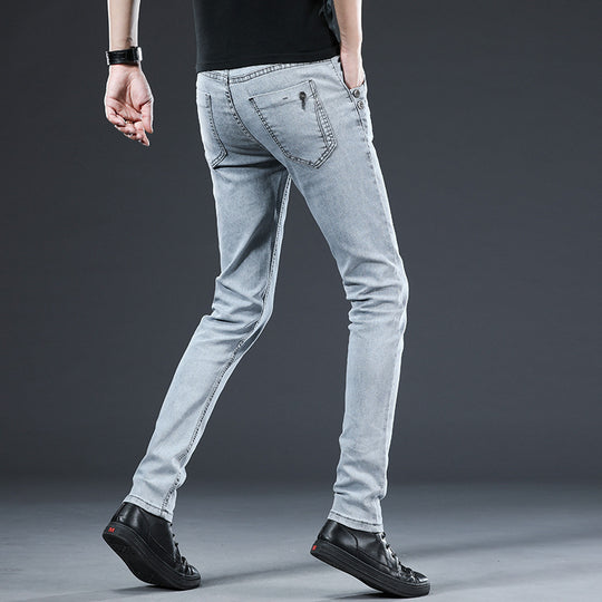 Jeans Men's Korean-style Slim Fit Stretch Skinny Trousers Just NoNy