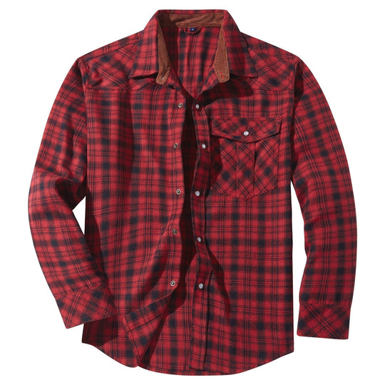 Western Style Flannel Long Sleeve Mens Shirt