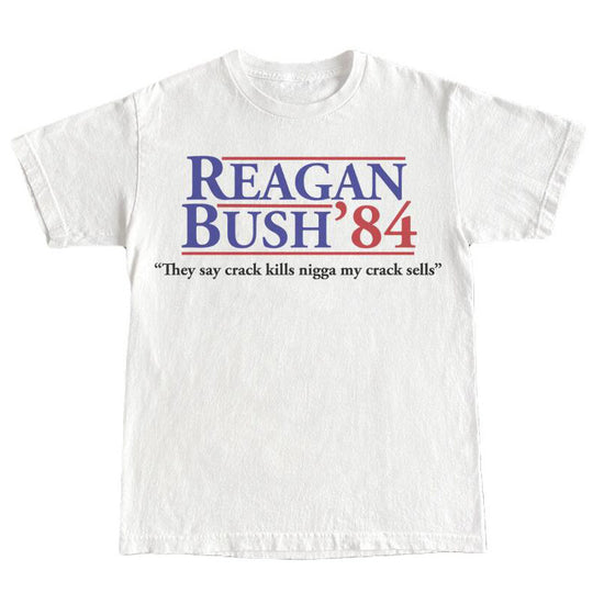 Reagan Bush '84 White T-Shirt-justnony