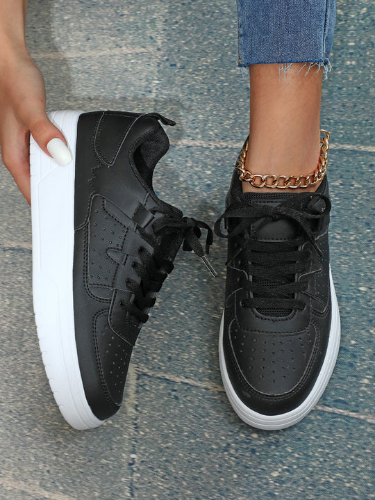 Ins European And American Fashion Platform Couple's Soft Bottom Comfortable Board Shoes Can Be Tie Up Just NoNy