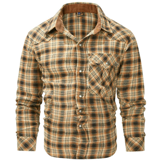 Western Style Flannel Long Sleeve Mens Shirt