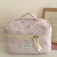 Pink Ribbon Bow Cosmetic Bag