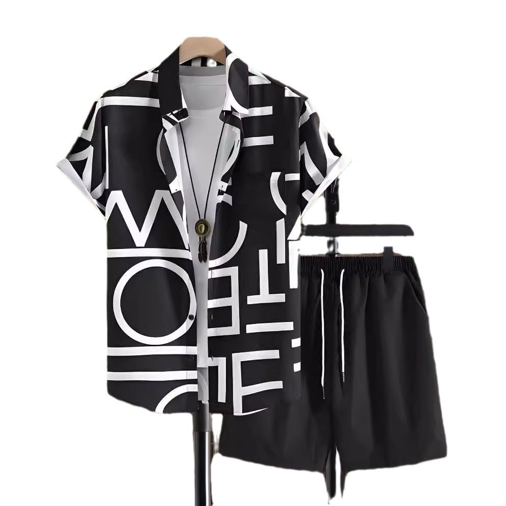 Colorful Hawaiian Men's Shirt Set-justnony