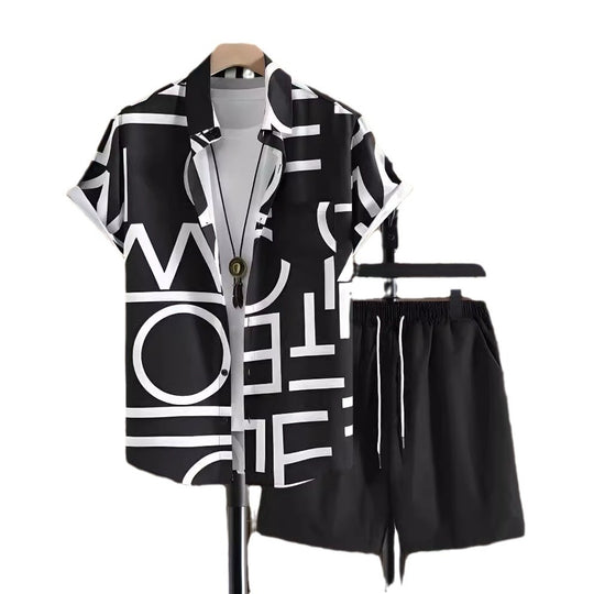 Colorful Hawaiian Men's Shirt Set-justnony