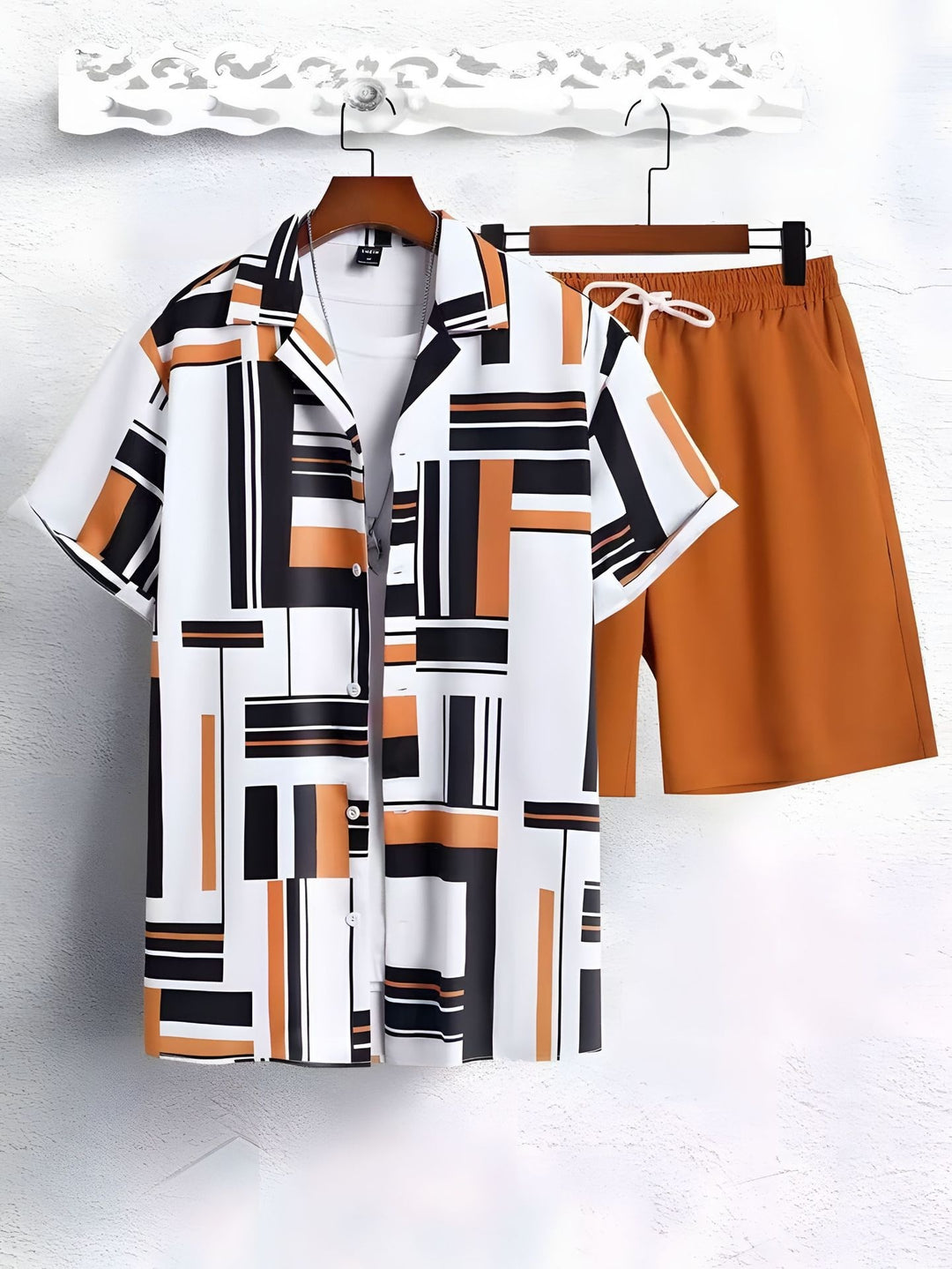 Colorful Hawaiian Men's Shirt Set-justnony