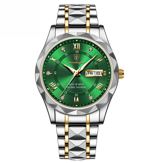 Men's Waterproof Double Calendar Luminous Quartz Watch Just NoNy