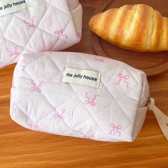 Ribbon Bow Makeup Bag For Students Korean Edition Just NoNy